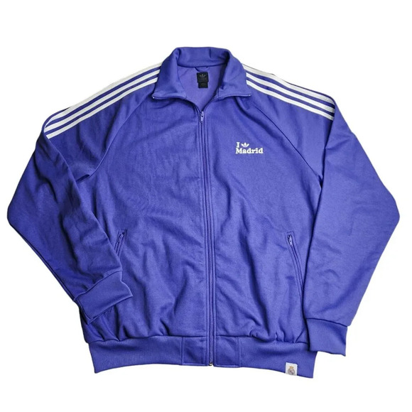 Adidas I Love Madrid Real Madrid Track Jacket Trefoil Purple Size 2XL - Picture 1 of 11